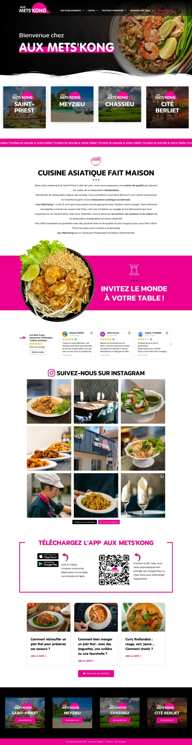 Site web Aux Mets'Kong